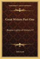 Great Writers Part One