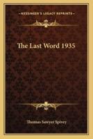 The Last Word 1935