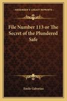 File Number 113 or The Secret of the Plundered Safe