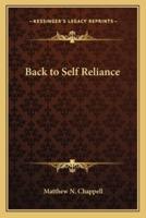 Back to Self Reliance