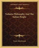 Vedanta Philosophy And The Indian People