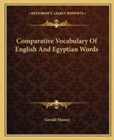 Comparative Vocabulary Of English And Egyptian Words