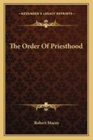 The Order Of Priesthood