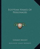 Egyptian Names of Personages