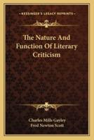 The Nature and Function of Literary Criticism