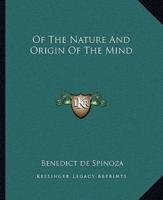 Of The Nature And Origin Of The Mind
