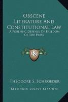 Obscene Literature And Constitutional Law