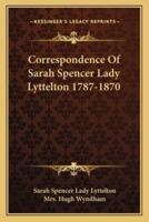 Correspondence Of Sarah Spencer Lady Lyttelton 1787-1870