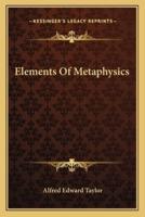 Elements Of Metaphysics