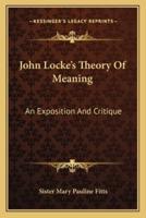 John Locke's Theory Of Meaning