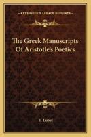 The Greek Manuscripts Of Aristotle's Poetics