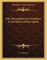 Why Theosophists Do Not Believe in the Return of Pure Spirits