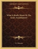 What Is Really Meant by the Soul's Annihilation?