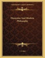 Dionysius and Modern Philosophy