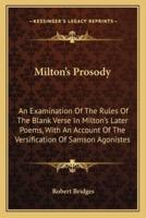 Milton's Prosody