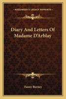 Diary And Letters Of Madame D'Arblay