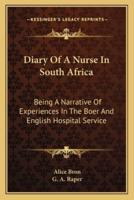 Diary of a Nurse in South Africa