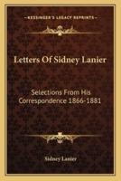 Letters Of Sidney Lanier