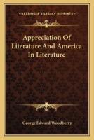Appreciation Of Literature And America In Literature