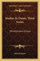 Studies In Dante, Third Series