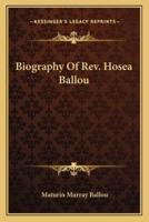 Biography Of Rev. Hosea Ballou