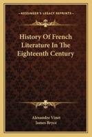 History Of French Literature In The Eighteenth Century