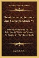 Reminiscences, Sermons And Correspondence V1