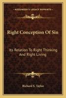 Right Conception Of Sin