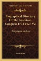 Biographical Directory Of The American Congress 1774-1927 V2