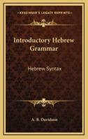 Introductory Hebrew Grammar