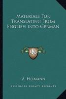 Materials For Translating From English Into German