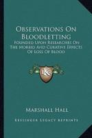 Observations On Bloodletting