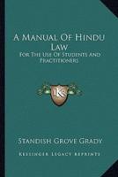 A Manual Of Hindu Law