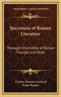 Specimens of Roman Literature