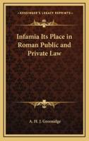 Infamia Its Place in Roman Public and Private Law