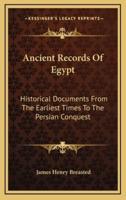 Ancient Records Of Egypt