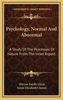 Psychology, Normal and Abnormal