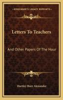 Letters to Teachers