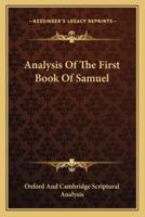 Analysis Of The First Book Of Samuel