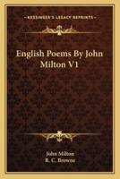 English Poems By John Milton V1