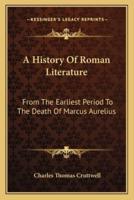 A History Of Roman Literature