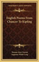 English Poems from Chaucer to Kipling