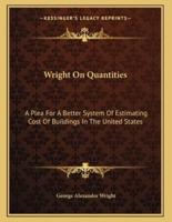 Wright On Quantities