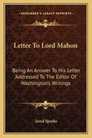 Letter To Lord Mahon