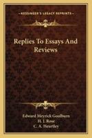 Replies To Essays And Reviews