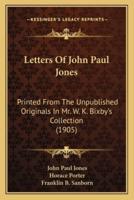 Letters Of John Paul Jones