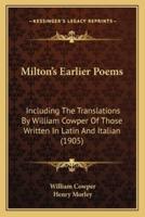 Milton's Earlier Poems