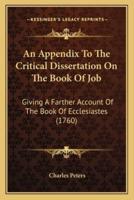 An Appendix To The Critical Dissertation On The Book Of Job