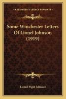 Some Winchester Letters Of Lionel Johnson (1919)