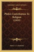 Philo's Contribution To Religion (1919)